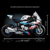 Thumbnail for Building Blocks Tech MOC BMW M1000RR Racing Motorcycle Bricks Toy BM001 - 6
