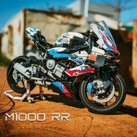 Thumbnail for Building Blocks Tech MOC BMW M1000RR Racing Motorcycle Bricks Toy BM001 - 8