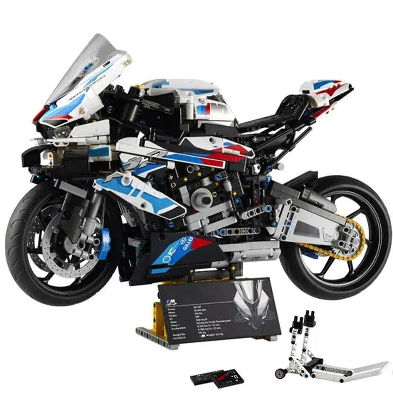 Building Blocks Tech MOC BMW M1000RR Racing Motorcycle Bricks Toys BM001 Construction Set Toys - 9