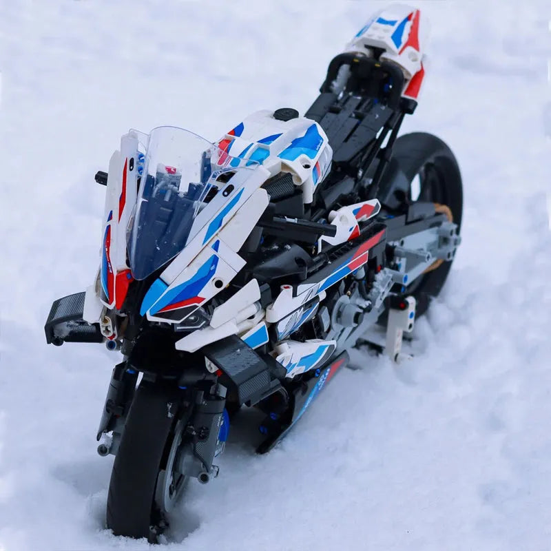 Building Blocks Tech MOC BMW M1000RR Racing Motorcycle Bricks Toys BM001 Construction Set Toys - 3