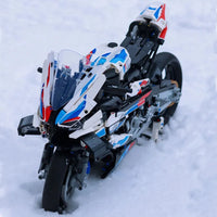 Thumbnail for Building Blocks Tech MOC BMW M1000RR Racing Motorcycle Bricks Toys BM001 Construction Set Toys - 3