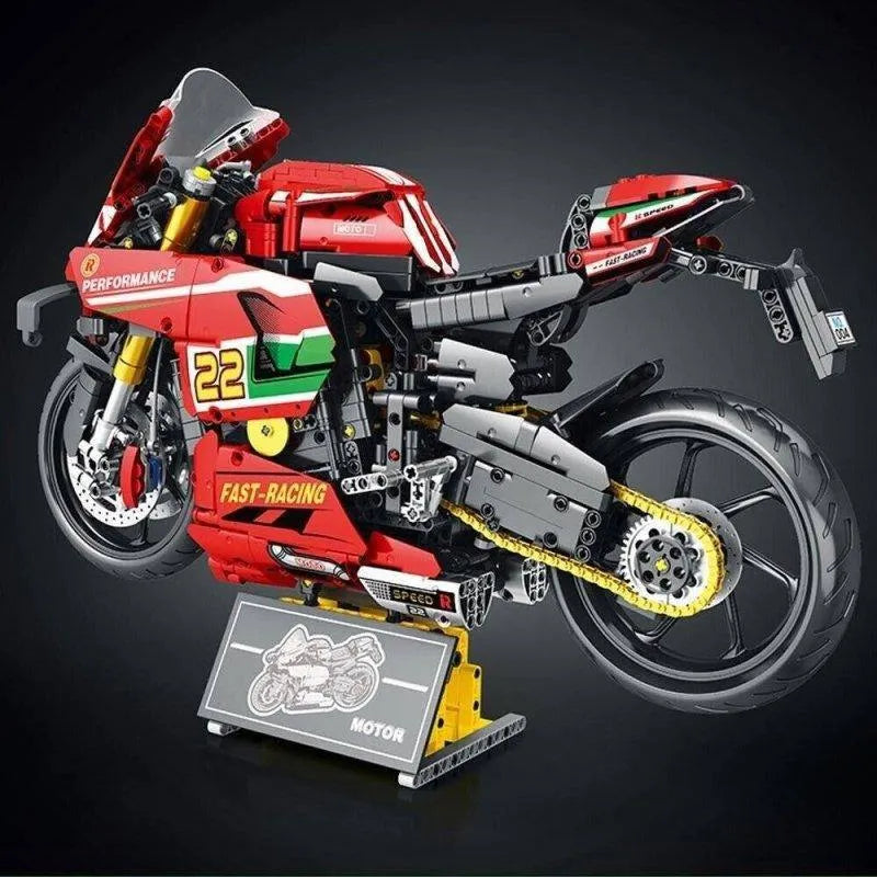 Building Blocks Tech MOC Ducati V4R Sport Motorcycle Bricks Toys 85004 - 8