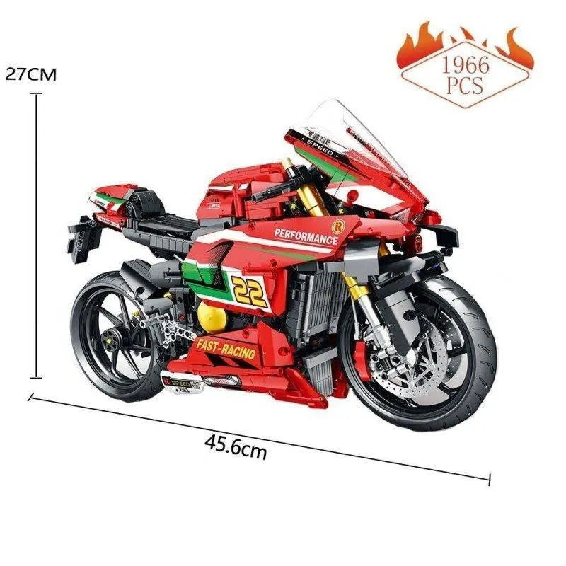 Building Blocks Tech MOC Ducati V4R Sport Motorcycle Bricks Toys 85004 - 6