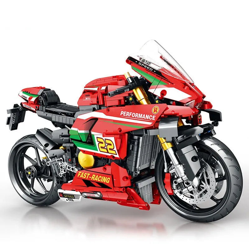 Building Blocks Tech MOC Ducati V4R Sport Motorcycle Bricks Toys 85004 - 1
