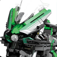Thumbnail for Building Blocks Tech MOC H2 Racing Motorcycle Bricks Toys 85003 - 9