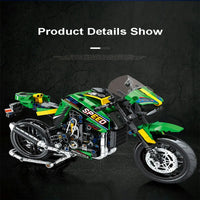 Thumbnail for Building Blocks Tech MOC Kawasaki Z900 Racing Motorcycle Bricks Toys 82004 - 7
