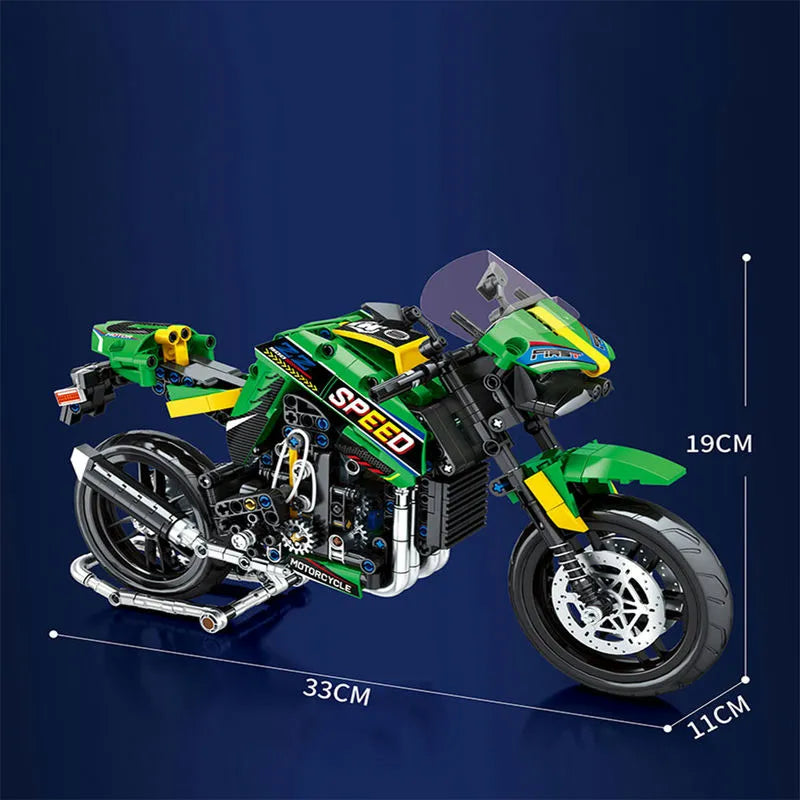 Building Blocks Tech MOC Kawasaki Z900 Racing Motorcycle Bricks Toys 82004 - 10