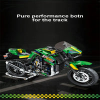 Thumbnail for Building Blocks Tech MOC Kawasaki Z900 Racing Motorcycle Bricks Toys 82004 - 5