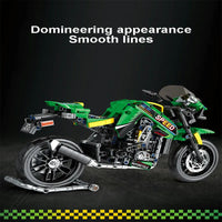 Thumbnail for Building Blocks Tech MOC Kawasaki Z900 Racing Motorcycle Bricks Toys 82004 - 4