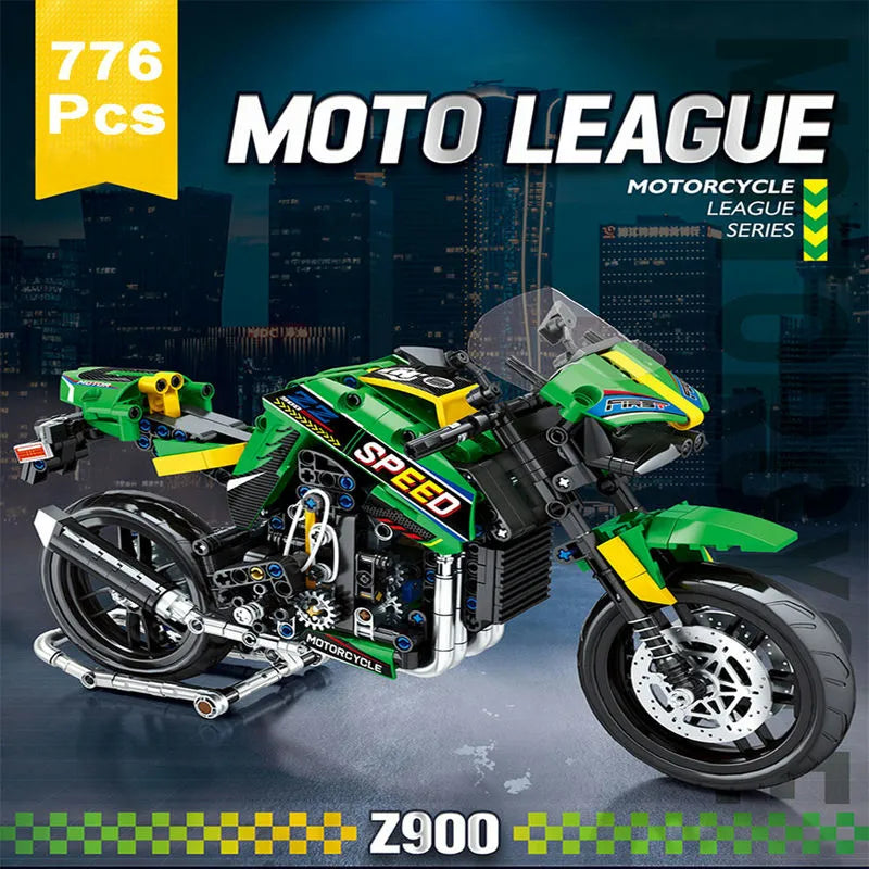 Building Blocks Tech MOC Kawasaki Z900 Racing Motorcycle Bricks Toys 82004 - 2