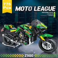 Thumbnail for Building Blocks Tech MOC Kawasaki Z900 Racing Motorcycle Bricks Toys 82004 - 2