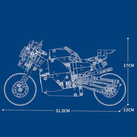 Thumbnail for Building Blocks Technical MOC Classic Sport Motorcycle Bricks Toys 82007 - 5