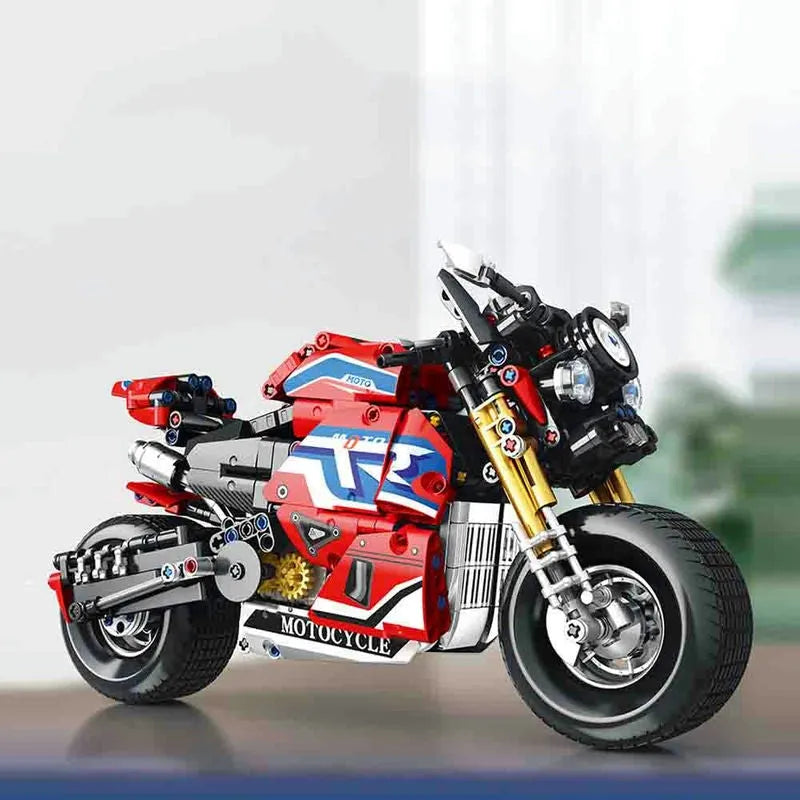 Building Blocks Technical MOC Classic Sport Motorcycle Bricks Toys 82007 - 6