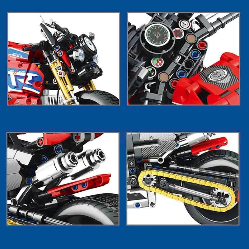 Building Blocks Technical MOC Classic Sport Motorcycle Bricks Toys 82007 Construction Set Toys - 7