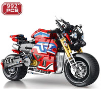 Thumbnail for Building Blocks Technical MOC Classic Sport Motorcycle Bricks Toys 82007 Construction Set Toys - 1