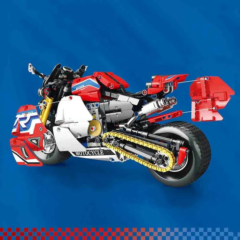 Building Blocks Technical MOC Classic Sport Motorcycle Bricks Toys 82007 - 4