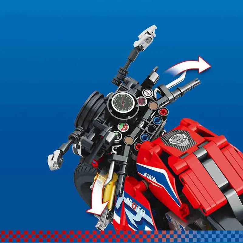 Building Blocks Technical MOC Classic Sport Motorcycle Bricks Toys 82007 Construction Set Toys - 3
