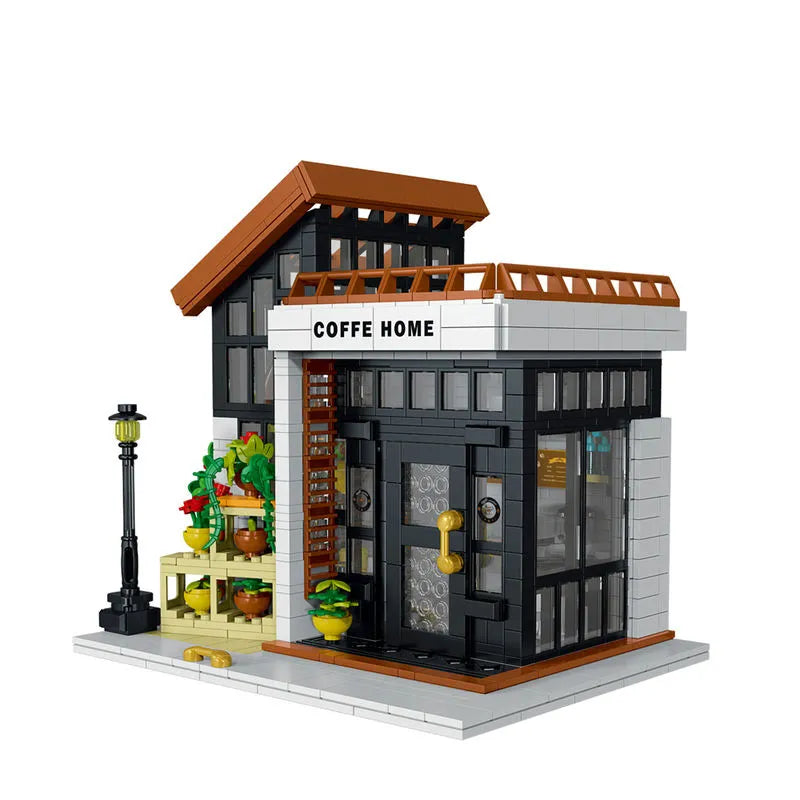 Building Blocks City Expert Sunshine Coffee Store House LED Bricks Toy 031062 - 9