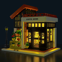 Thumbnail for Building Blocks City Expert Sunshine Coffee Store House LED Bricks Toy 031062 - 4