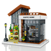 Thumbnail for Building Blocks City Expert Sunshine Coffee Store House LED Bricks Toy 031062 - 1
