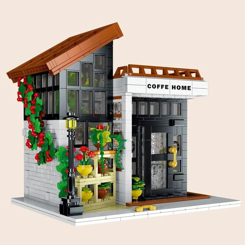 Building Blocks City Expert Sunshine Coffee Store House LED Bricks Toy 031062 - 13