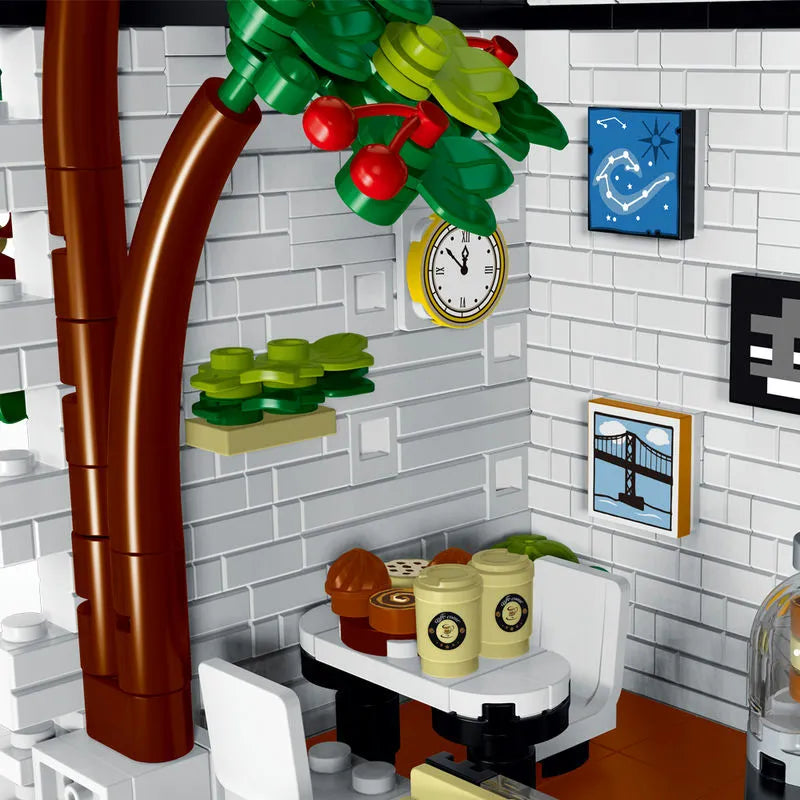Building Blocks City Expert Sunshine Coffee Store House LED Bricks Toy 031062 - 17