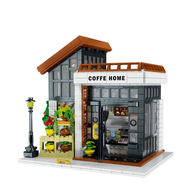 Building Blocks City Expert Sunshine Coffee Store House LED Bricks Toy 031062 - 10