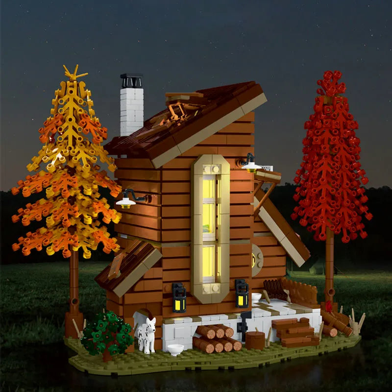 Building Blocks City Street Experts MOC Forest Cabin Villa LED Bricks Toys 031073 - 3