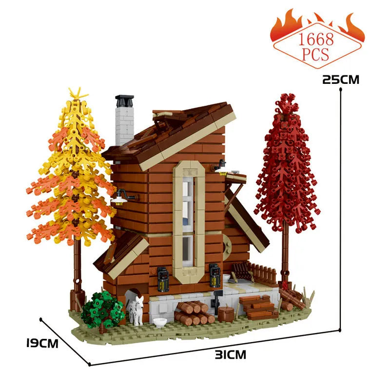 Building Blocks City Street Experts MOC Forest Cabin Villa LED Bricks Toys 031073 - 4