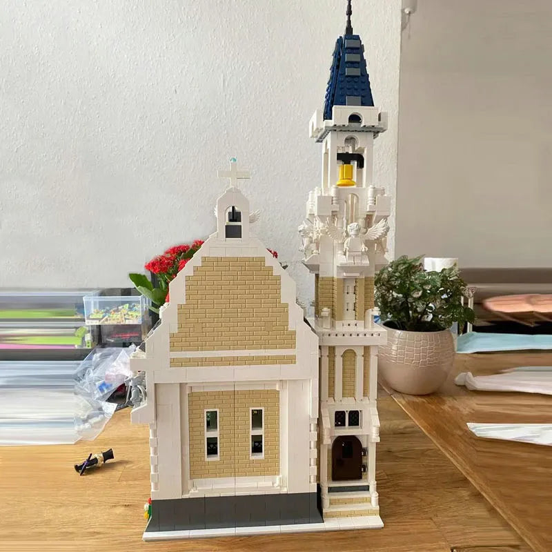 Building Blocks Creator Street Expert MOC Medieval City Church Bricks Toy - 9