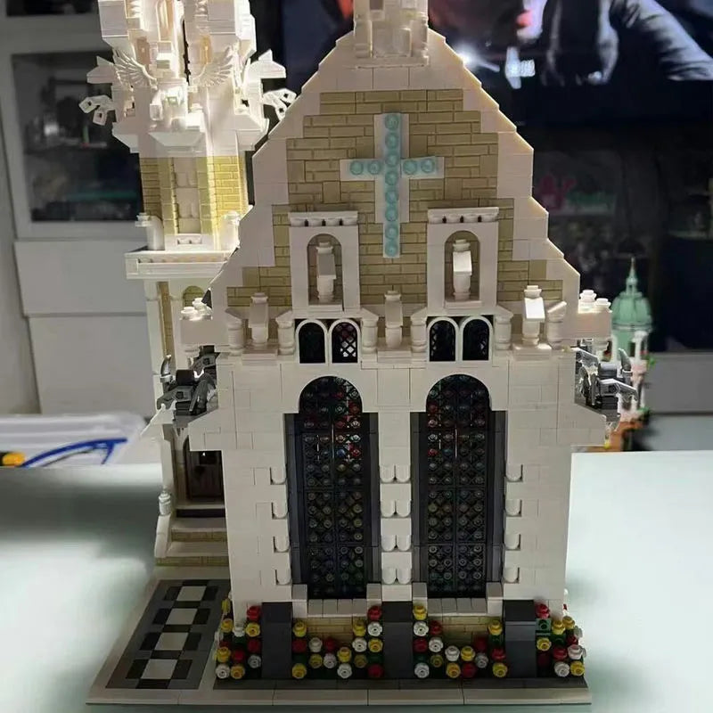 Building Blocks Creator Street Expert MOC Medieval City Church Bricks Toy - 8