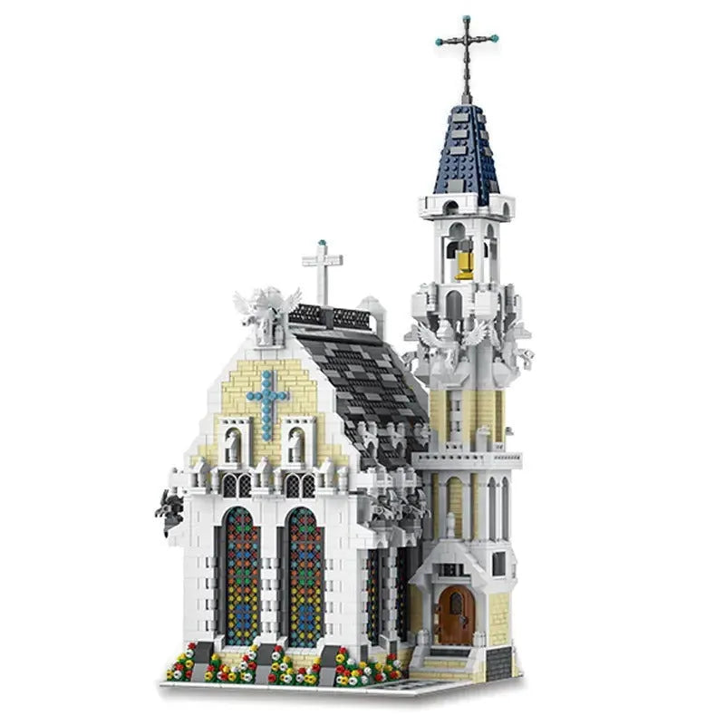 Building Blocks Creator Street Expert MOC Medieval City Church Bricks Toy Construction Set Toys - 1
