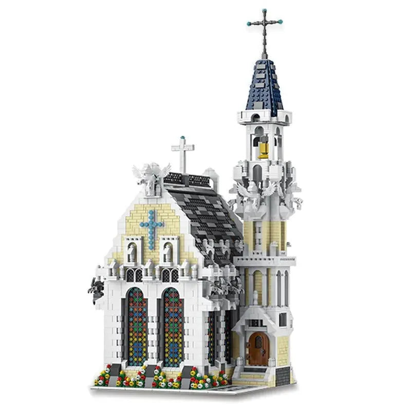 Building Blocks Creator Street Expert MOC Medieval City Church Bricks Toy - 1