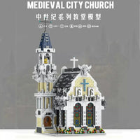 Thumbnail for Building Blocks Creator Street Expert MOC Medieval City Church Bricks Toy - 17