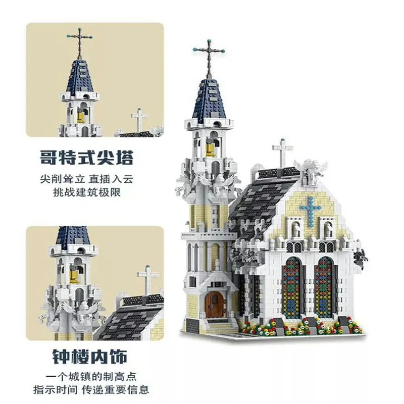 Building Blocks MOC Creator Expert Medieval City Church Bricks Toy 033006 - 16