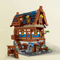 Thumbnail for Building Blocks MOC Creator Expert Medieval Town Tavern Bricks Toy Construction Set Toys - 4