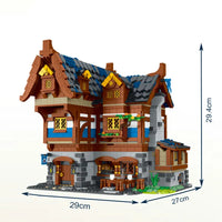 Thumbnail for Building Blocks MOC Creator Expert Medieval Town Tavern Bricks Toy - 7