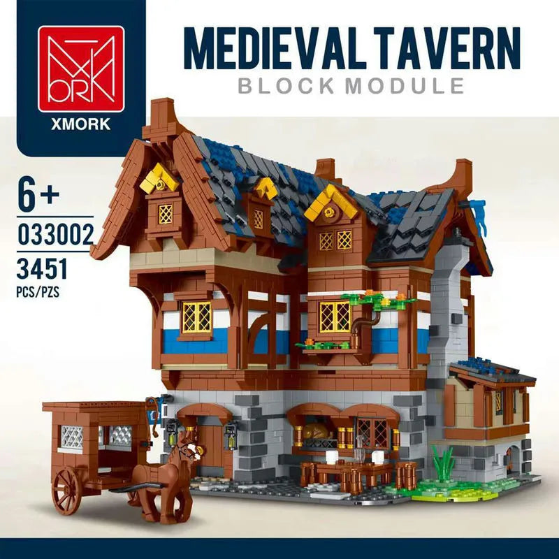 Building Blocks MOC Creator Expert Medieval Town Tavern Bricks Toy Construction Set Toys - 2