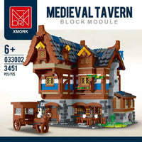 Thumbnail for Building Blocks MOC Creator Expert Medieval Town Tavern Bricks Toy Construction Set Toys - 2