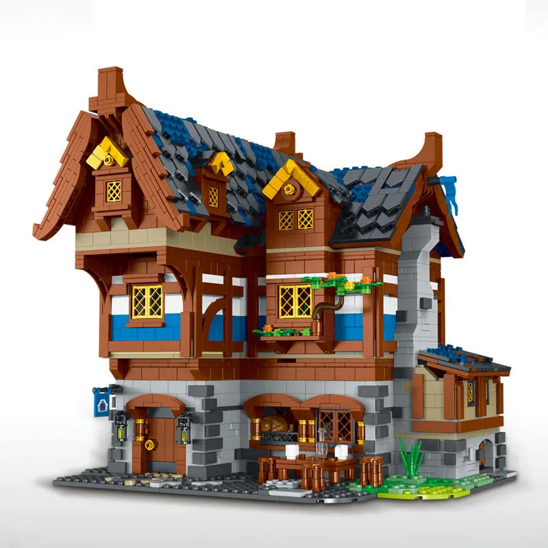 Building Blocks MOC Creator Expert Medieval Town Tavern Bricks Toy - 1