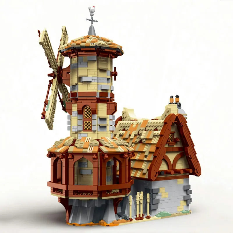 Building Blocks MOC Creator Expert Medieval Town Windmill Bricks Toy Construction Set Toys - 3