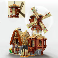 Thumbnail for Building Blocks MOC Creator Expert Medieval Town Windmill Bricks Toy - 8