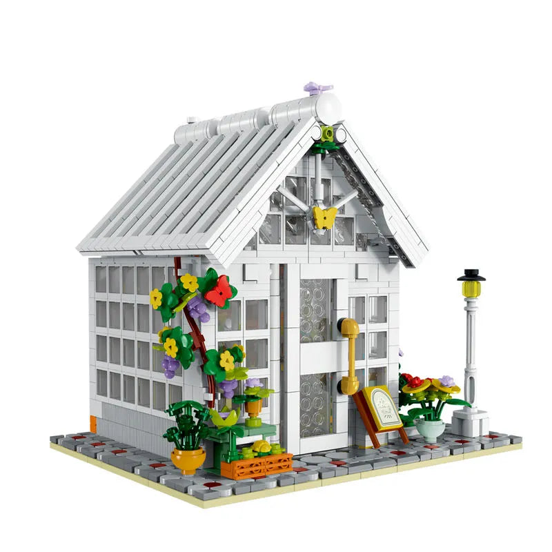 Building Blocks MOC Expert City Sunshine Flower Store LED Bricks Toy 031061 Construction Set Toys - 1