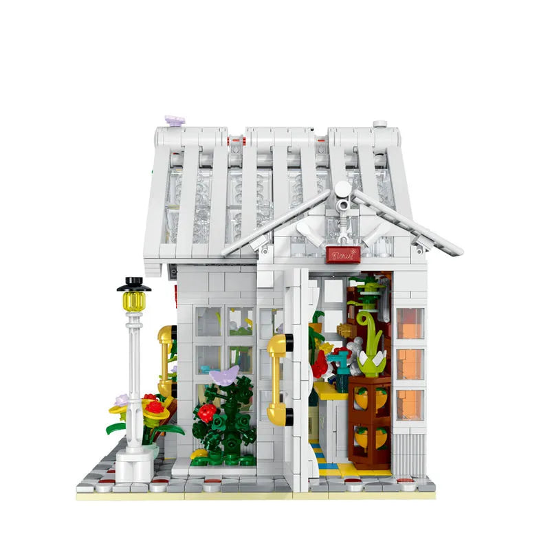 Building Blocks MOC Expert City Sunshine Flower Store LED Bricks Toy 031061 - 9