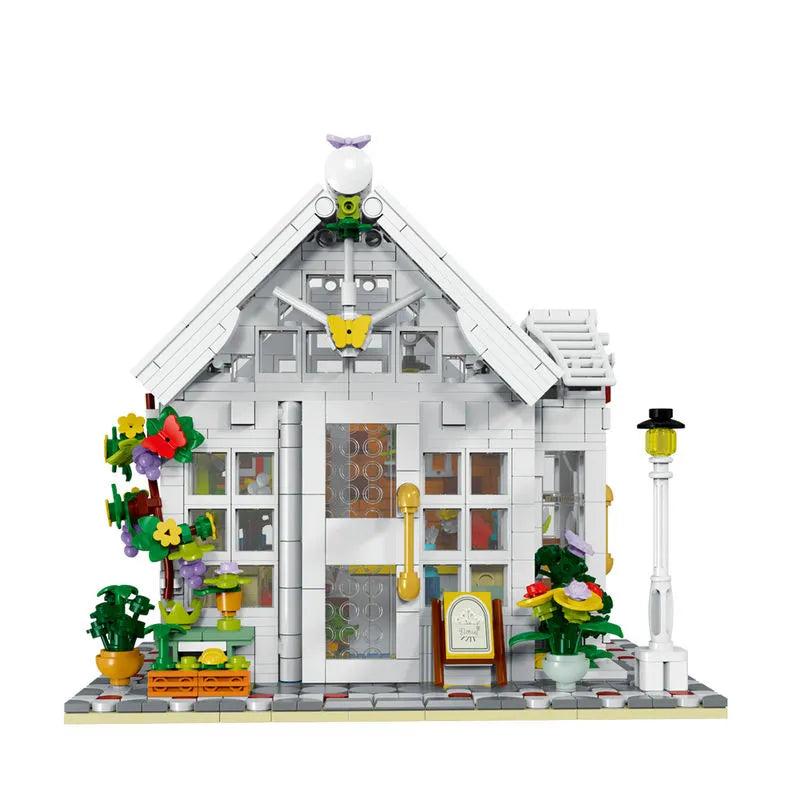Building Blocks MOC Expert City Sunshine Flower Store LED Bricks Toy 031061 Construction Set Toys - 10