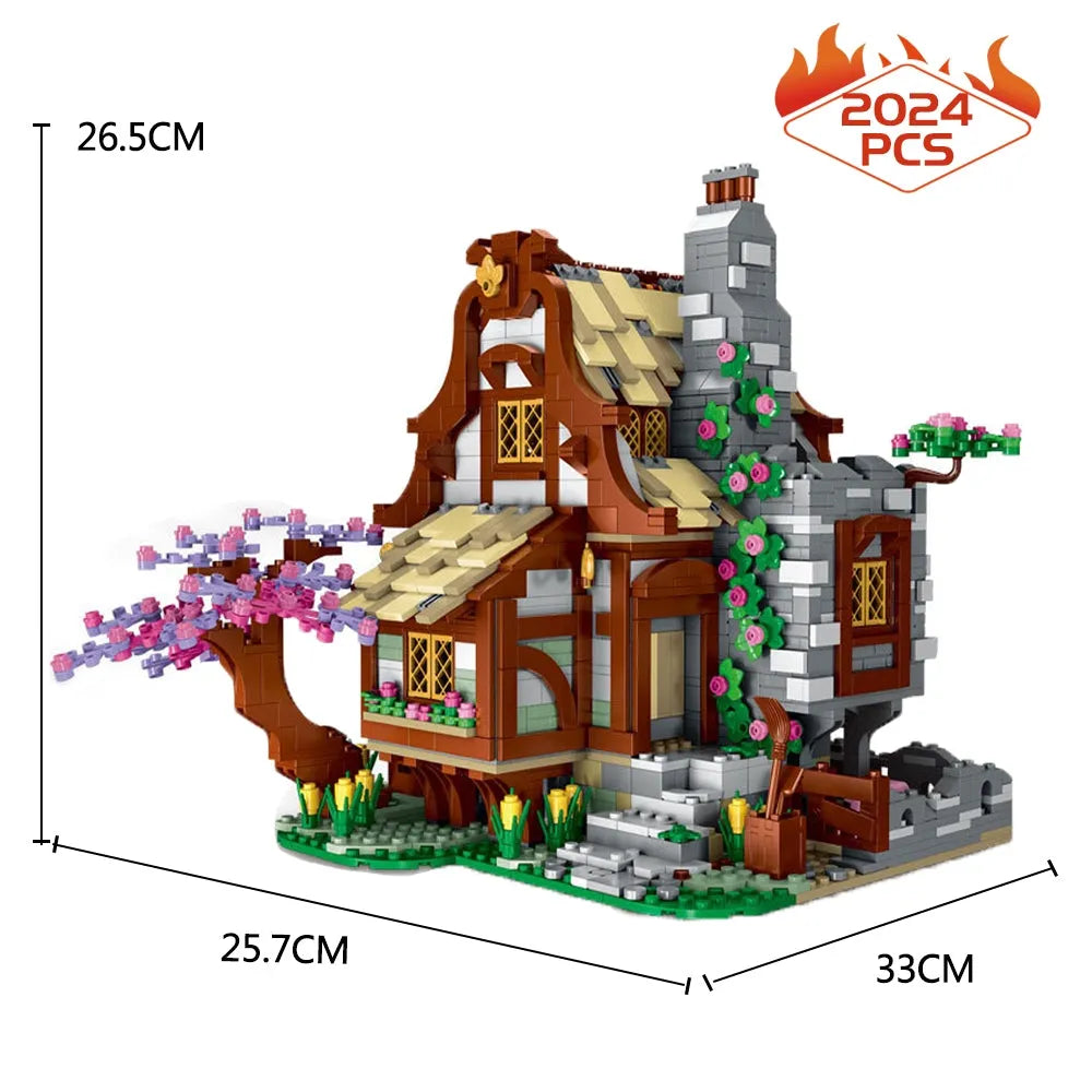 Building Blocks MOC Expert Medieval Town Farm House Bricks Toy - 4