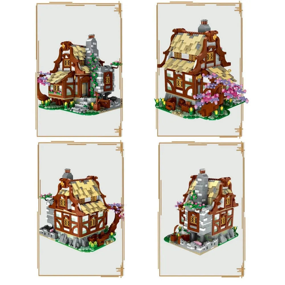 Building Blocks MOC Expert Medieval Town Farm House Bricks Toy Construction Set Toys - 5