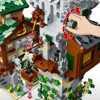 Thumbnail for Building Blocks MOC Expert Medieval Town Stable Guard Tower Bricks Toys - 4