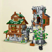 Thumbnail for Building Blocks MOC Expert Medieval Town Stable Guard Tower Bricks Toys - 3