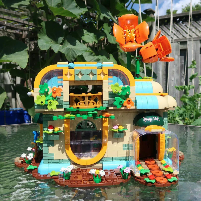 Building Blocks MOC Expert Toon City Flowers Shop Store LED Bricks Toys Construction Set Toys - 10